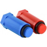 Комплект длинных полипропиленовых пробок с резьбой 1/2" (красная+синяя) 