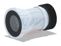 (K918) Удлинитель гибкий АНИ для унитаза с металлической спиралью выпуск 110 мм (185-350мм)