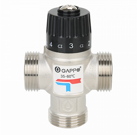 Вентиль термостатический для ГВС 1" GAPPO 35-60°С (G1442.06)