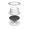 Диффузор приточно-вытяжной со стопорным кольцом и фланцем d100