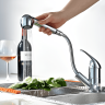 F6003 Смеситель для кухни с выдвижной лейкой Frap, хром