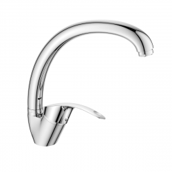 DR71021 Смеситель DECOROOM одноручный для кухни с поворотным изливом, хром