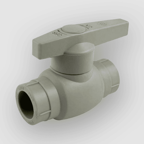 Кран шаровый ПП полнопроходной (Valfex) d50 серый 
