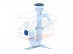 (D-1000) Сифон АНИ 1 1/2"*40 прямоточный с отводом для стиральной машины