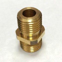 Штуцер 1/4"-1/4" резьба наружная, латунный (М2615)