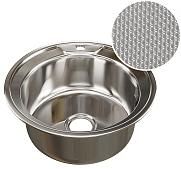 Мойка  круглая врезная декор MIXLINE 49х49х18 см, 0.8, выпуск 3 1/2, с сифоном