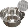 Мойка  круглая врезная декор MIXLINE 49х49х18 см, 0.8, выпуск 3 1/2, с сифоном