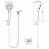 B2239AA IDEALRAIN EVO ROUND L3 Душевой комплект с настенным держателем , диаметр лейки Ø110 мм, количество функций: 3, шланг 1750 мм, регулировка наклона лейки, хром