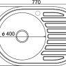 Мойка 7750 MIXLINE 0,8/180 ДЕКОР левая врезная овальная с сифоном 