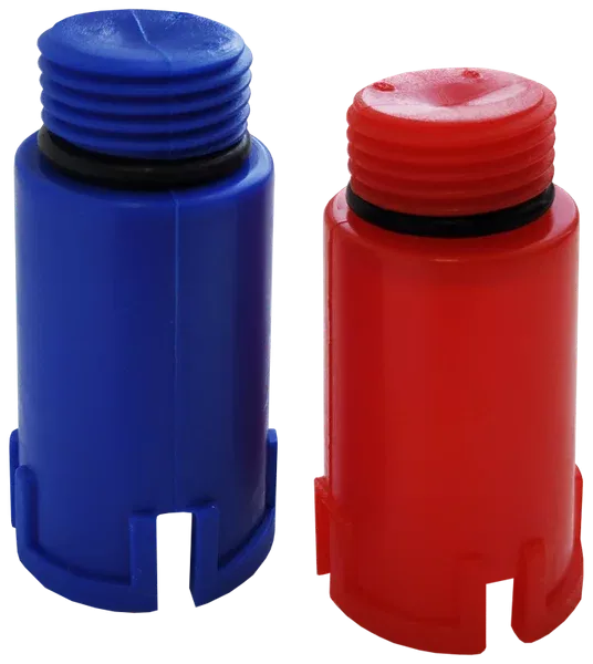 Набор цветных удлиненных заглушек (Valfex) 1/2"Н  (синяя и красная) 