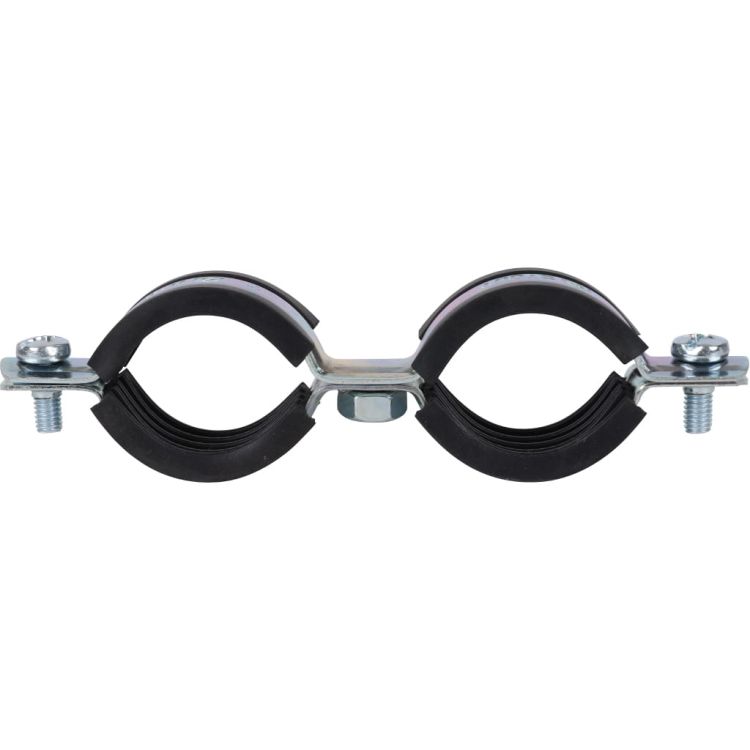 Кронштейн двойной стальной с резиновым уплотнением STOUT 3/4"(25-29)