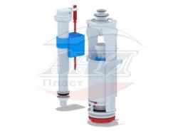 WC8510С Арматура с нижней подводкой 1/2", с пластиковым штуцером, кнопка хромированная