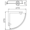 F1921-1 Полка стеклянная угловая 250*250мм Frap