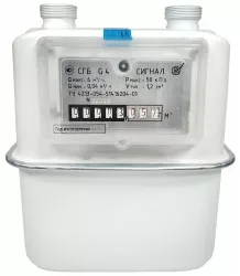 Счетчик газовый левый СГБ G4 "Сигнал" (вертикальный, G=1 1/4")
