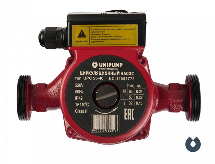 Насос циркуляционный UNIPUMP UPC 25-40 180 с присоединителями