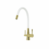 LM3075G-White Смеситель LEMARK для кухни, с гибким изливом, с подключением к фильтру питьевой воды, зол/бел