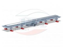 TLQ 1185G Трап пластиковый линейный сухой 850х62, диаметр выпуска 40 мм, решетка нержавеющая сталь, глянец