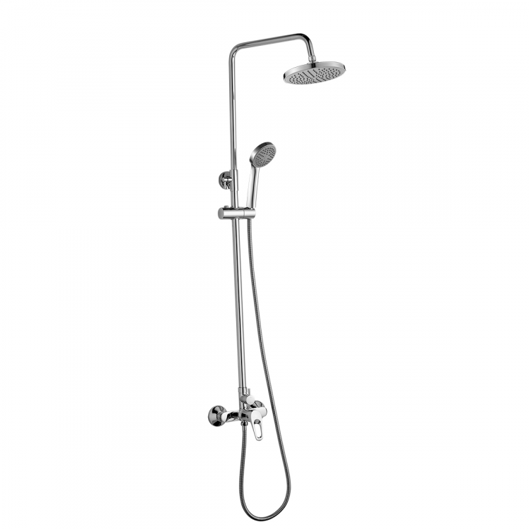 DR21070 Смеситель DECOROOM для душа с регулируемой высотой штанги и верхней душевой лейкой "Тропический дождь"