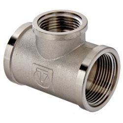Тройник переходной латунный никелированный ValTec Ду25х15х25 