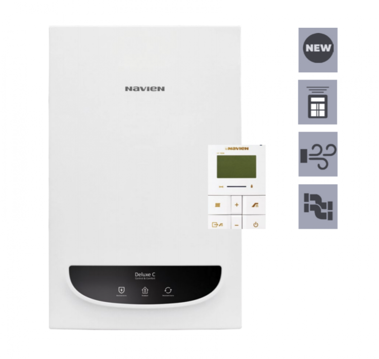 Котел газовый настенный двухконтурный NAVIEN Deluxe C 24k White турбо