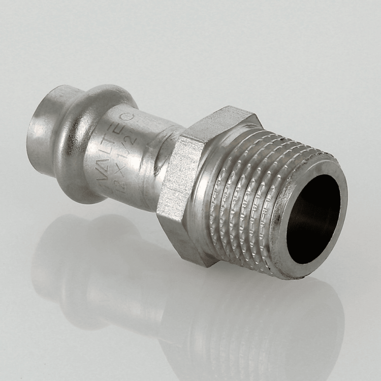 Соединитель из нержавеющей стали с наружной резьбой d28х3/4" ValTec