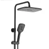 Душевая система "VODA" VST112Black со смесителем и тропическим душем, черный матовый
