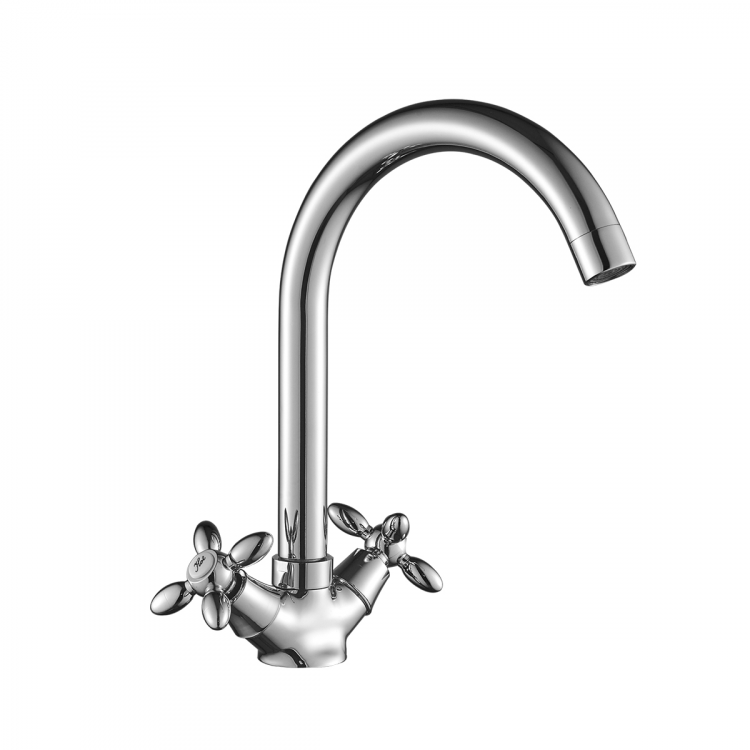 DR53028 Смеситель DECOROOM двуручный для кухни, хром