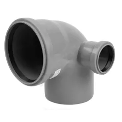 Отвод для внутренней канализации правый d110х90°х50 Valfex