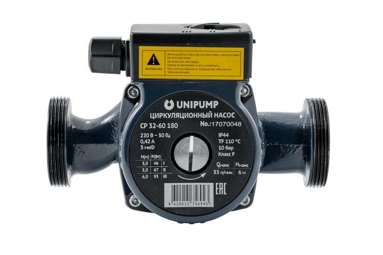 Насос циркуляционный UNIPUMP CP 32-60 180 с присоединителями